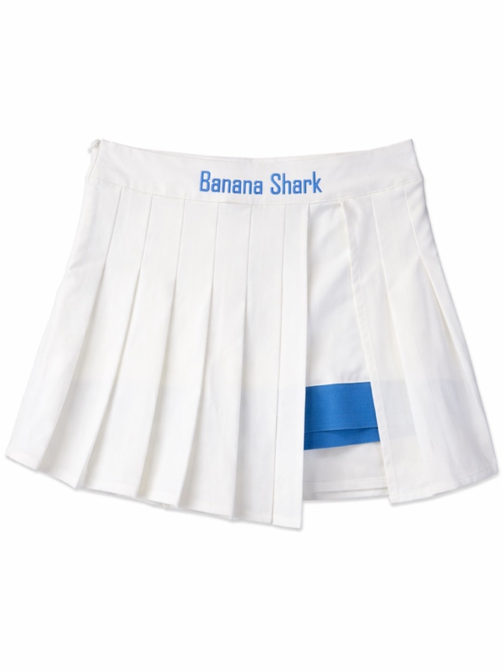 Banana Shark White Embroidered Pleated Skort Golf Tennis Pickleball Skirt New